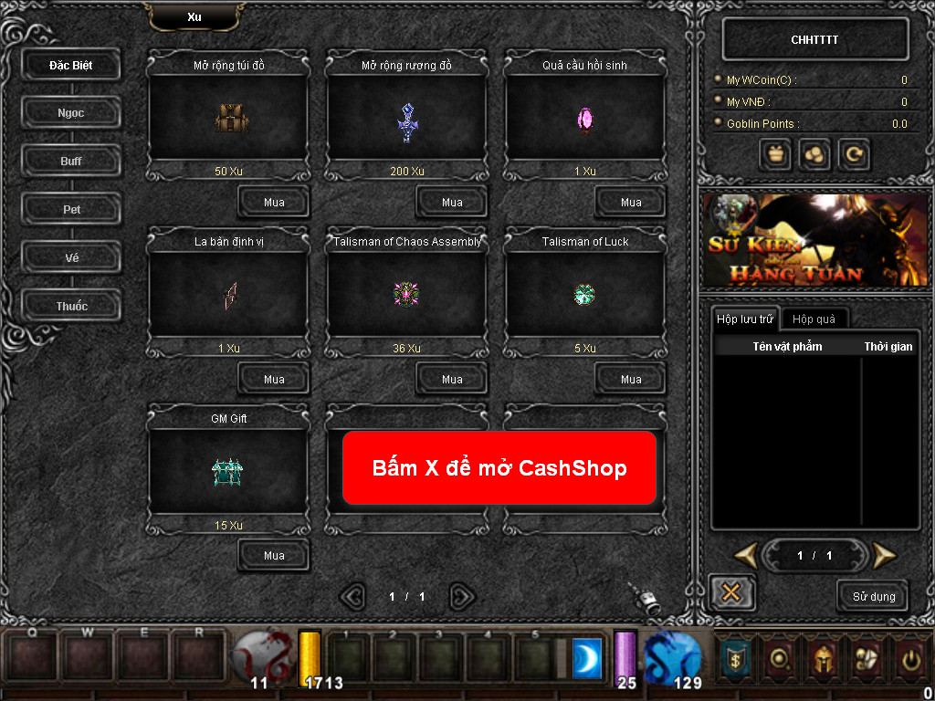 Chức năng chính của Game MU Ba Miền Chức năng chính của Game MU Ba Miền