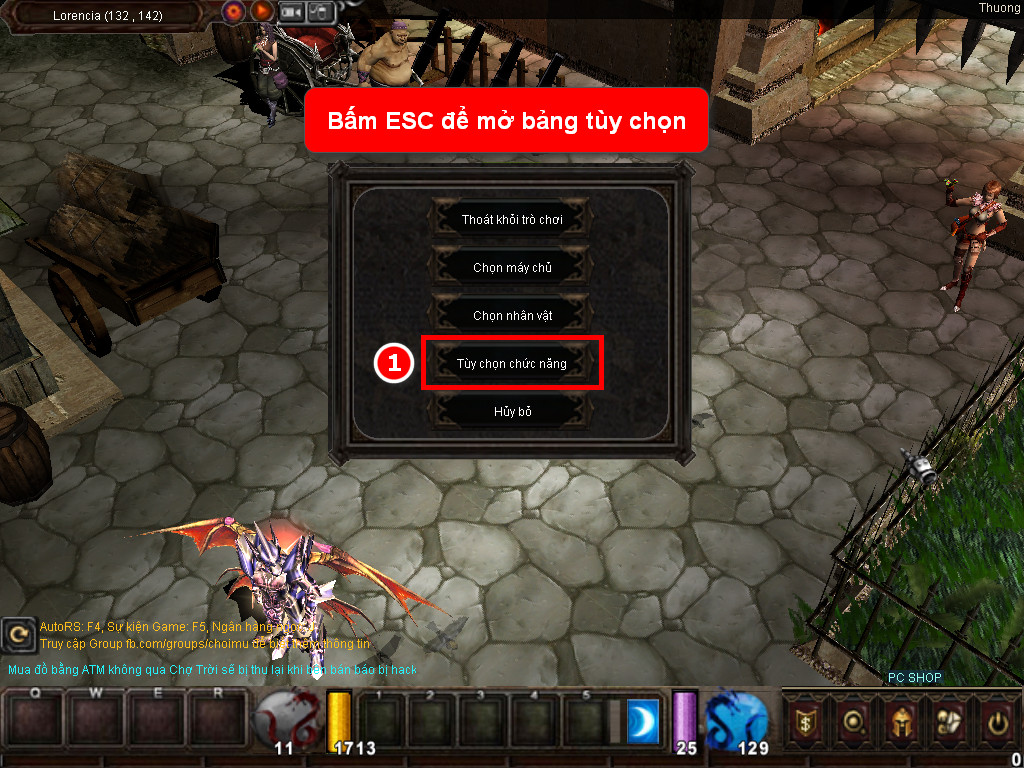 Chức năng chính của Game MU Ba Miền Chức năng chính của Game MU Ba Miền